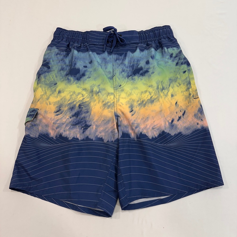 U.S. Apparel Tie Dye Sunset Swim Trunks Mens Size Medium Blue Yellow | Surf core
